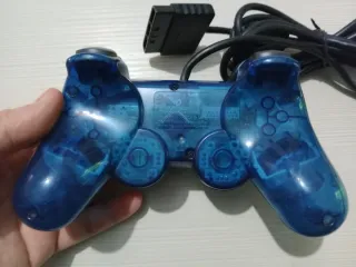 Controller PS2 Sony Blu Trasparente