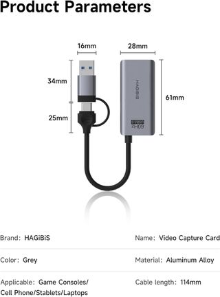 Hagibis Tarjeta de capturadora de Video USB 3.0 HD