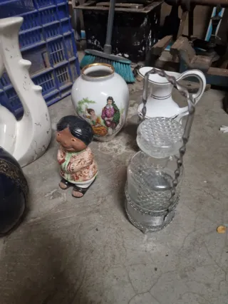 Lote Decoración: Jarrones y Figura