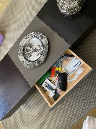 3 Mesitas Auxiliares de Madera Oscura