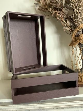 Cajas de madera marrones (2 unidades)