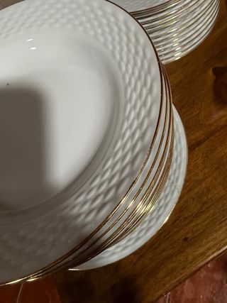Vajilla Bávara Porcelana 12 Servicios . Filo oro
