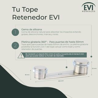 EVI Herrajes | Tope para Puerta | Acero Inoxidable