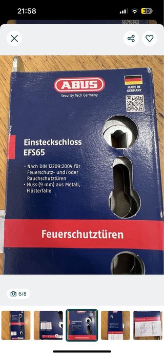 Fechadura Abus EFS65 Emergência