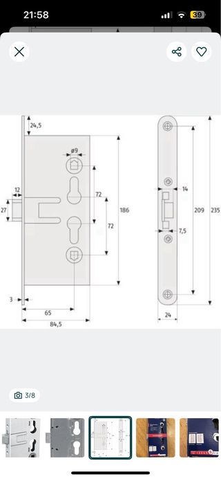 Fechadura Abus EFS65 Emergência