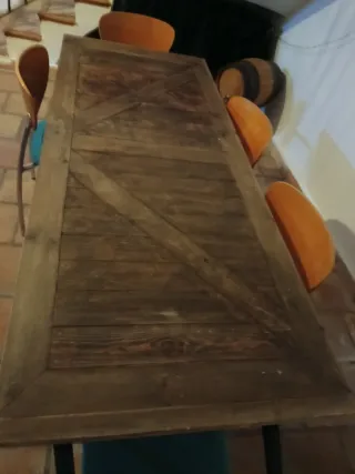 Mesa comedor rústica de madera