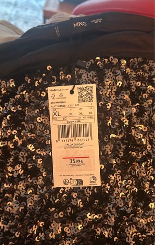 Falda midi Mango lentejuelas