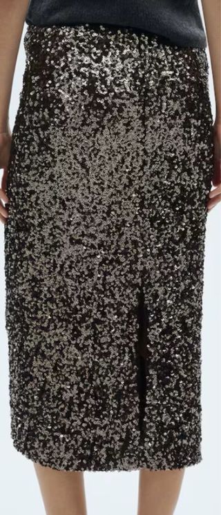 Falda midi Mango lentejuelas