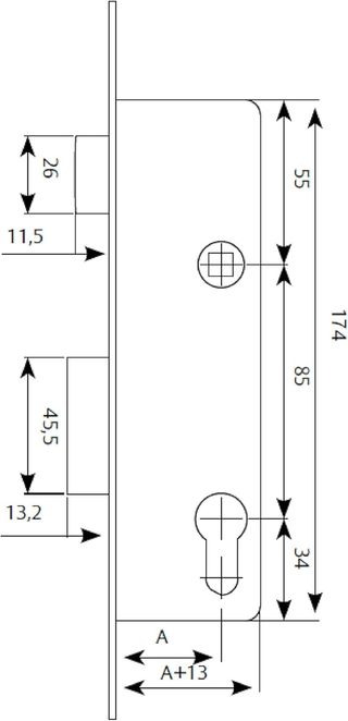 Tesa Assa Abloy 421038AI Cerradura Monopunto De Pa