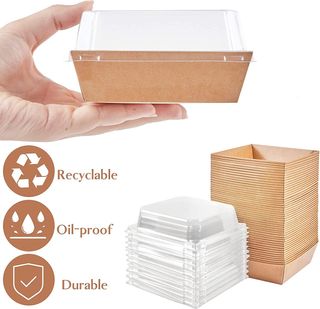 LATERN 50 Cajas para Rebanadas de Pastel con Tapas