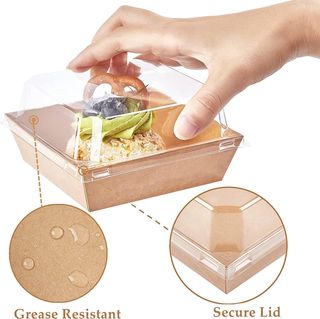 LATERN 50 Cajas para Rebanadas de Pastel con Tapas