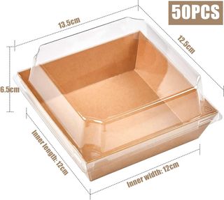 LATERN 50 Cajas para Rebanadas de Pastel con Tapas