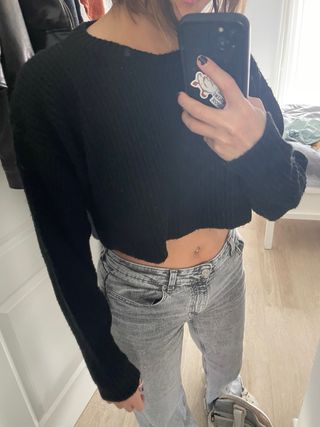 Jersey corto negro y gris