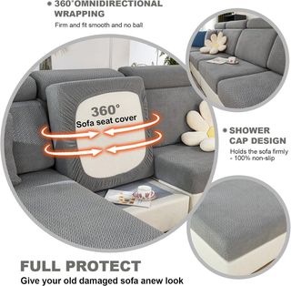 ShowyLive Fundas de Cojín Ajustables para Sofá 2 P