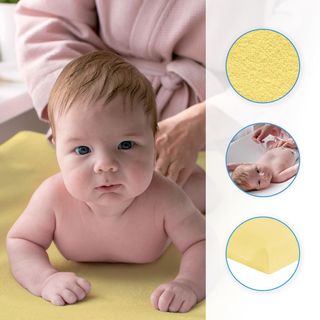 Funda para cambiador bebe 80x50 cm (amarillo)