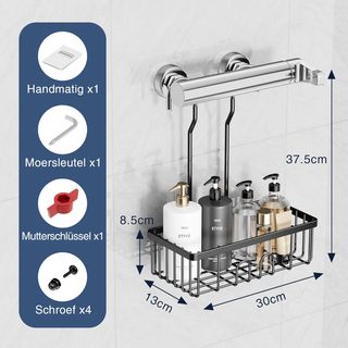 Pickpiff Estante de Ducha Colgante Negro - Cesta d