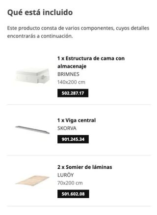 Estructura Cama 140cm Ikea Brimnes Blanca