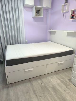 Estructura Cama 140cm Ikea Brimnes Blanca