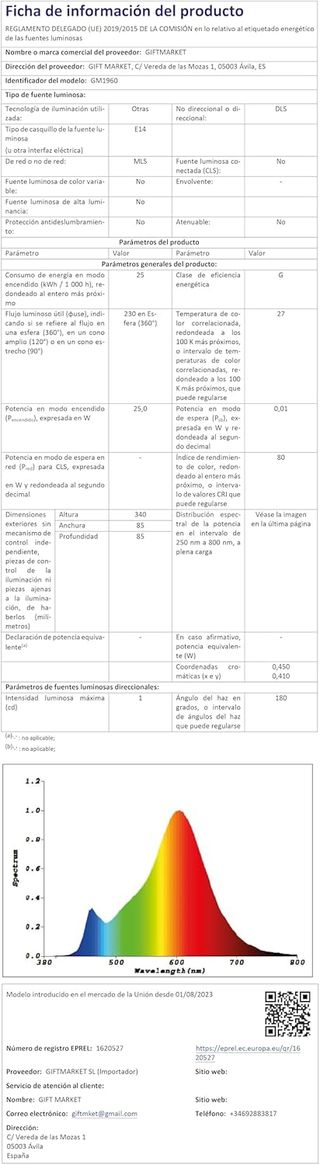 GIFTMARKET - Lámpara de lava azul. Lámpara de mesi