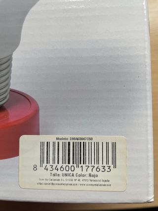 Lámpara de mesa bombilla roja y blanca