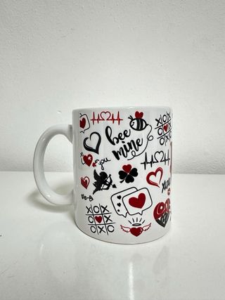 Caneca com porta-chaves Amor