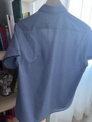 Camisa caballero manga corta azul