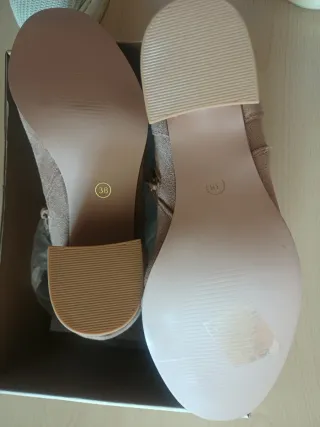 Botines mujer beige/marrón con hebilla