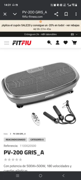 Plataforma Vibratoria FITFIU PV-200 Gris