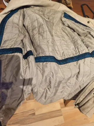 Chaqueta de piel beige mujer