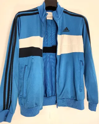 Chaqueta Adidas Vintage Y2K Azul y Blanca Talla XS