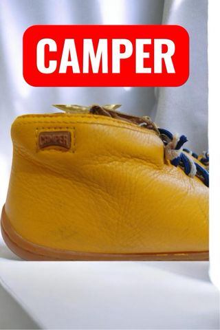 Botines Camper piel niño amarillos