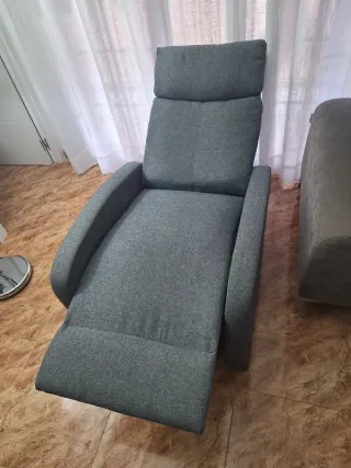 Butaca relax reclinable gris tela