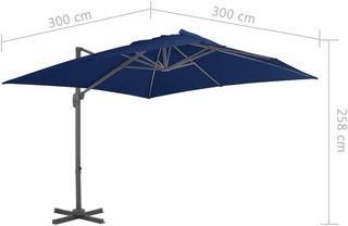 vidaXL Sombrilla voladiza con Poste de Aluminio Az