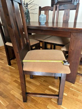 Conjunto Mesa y 6 Sillas Comedor Madera