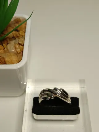 Anillo Plata de Ley Diseño Ondulado