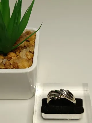 Anillo Plata de Ley Diseño Ondulado