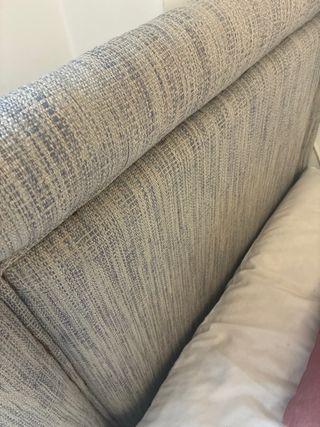 Cabecero + lámpara de cama individual azul y beige