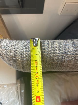 Cabecero + lámpara de cama individual azul y beige