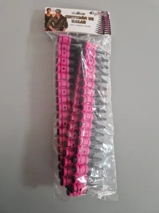 Cinturón de balas rosa 120cm