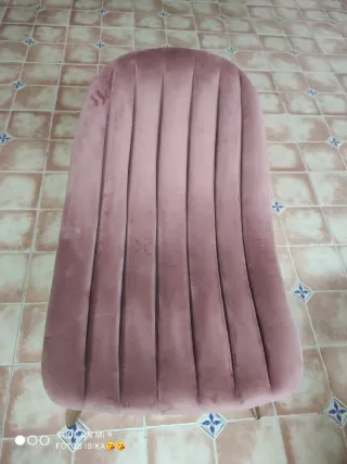 Descalzadora terciopelo rosa patas doradas