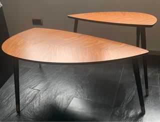 Juego 2 mesas auxiliares madera