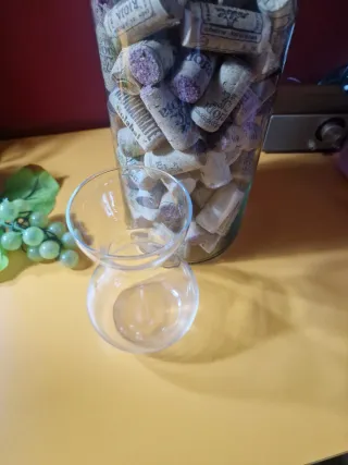 Jarrón/Urna de cristal 30\13{ cm} con colección