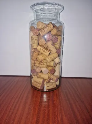 Jarrón/Urna de cristal 30\13{ cm} con colección