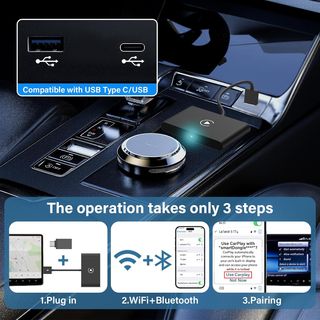 GAOEEIN Adaptador CarPlay inalámbrico, CarPlay ina