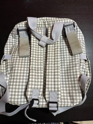 Mochila Walking Mum cuadros gris y blanco