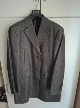 Abrigo Caramelo Marrón y Gris