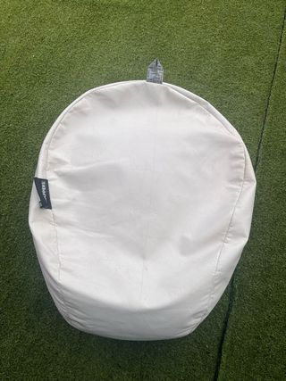 Puff Pelota Happers Piel Sintética Blanco