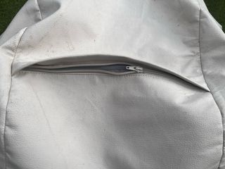 Puff Pelota Happers Piel Sintética Blanco