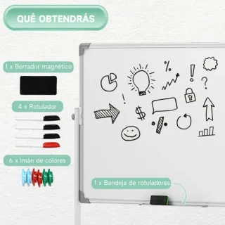 Pizarra Blanca Móvil Magnética 3 Niveles
