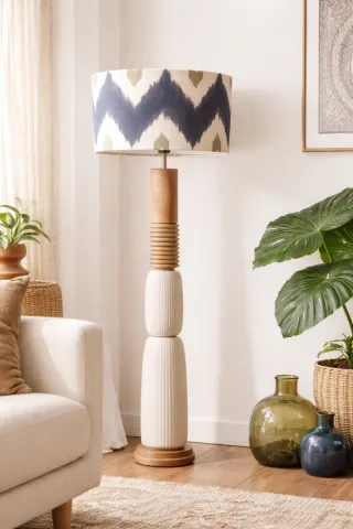 Pantalla de lámpara tela ikat